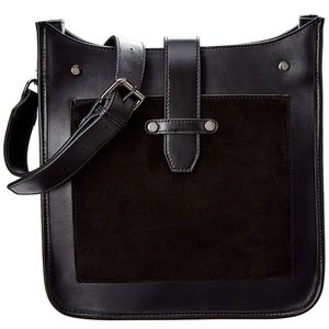 KC JAGGER Leather & Suede Crossbody Messenger Bag